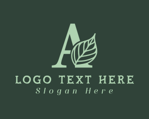 Aesthetician - Leaf Organic Letter A logo design