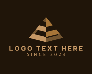 3d - Pyramid Builder Contractor logo design