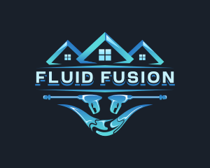 House Pressure Washer Cleaning logo design