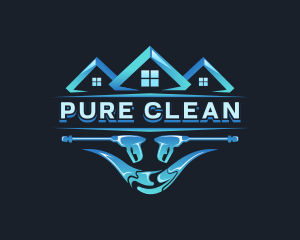 House Pressure Washer Cleaning logo design