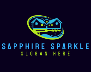 Sparkling Power Washer Maintenance logo design