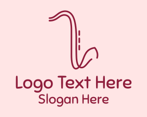 Brass Band - Saxophone Line Art logo design