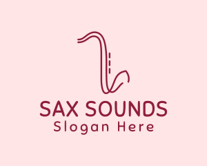 Saxophone Line Art logo design