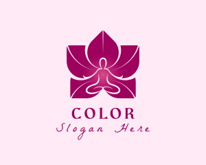 Yoga - Pink Wellness Flower logo design