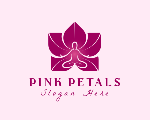 Pink Wellness Flower logo design