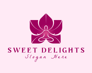 Pink Wellness Flower logo design