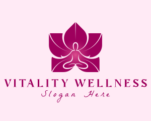 Pink Wellness Flower logo design