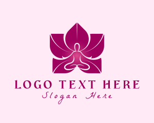 Healthy Living - Pink Wellness Flower logo design