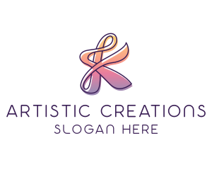 Creations - Cursive Letter K logo design