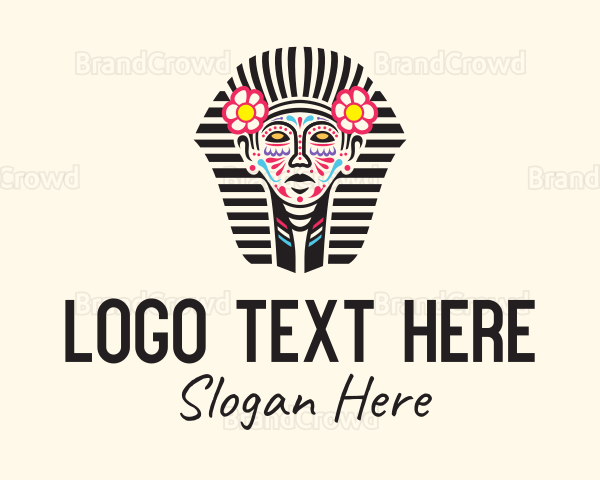 Decorated Pharaoh Sculpture Logo