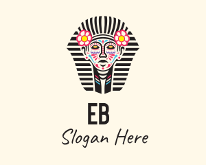 Egyptian - Decorated Pharaoh Sculpture logo design