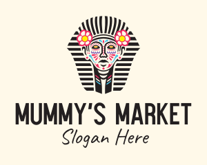 Mummy - Decorated Pharaoh Sculpture logo design