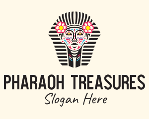 Decorated Pharaoh Sculpture logo design