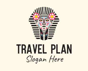 Itinerary - Decorated Pharaoh Sculpture logo design