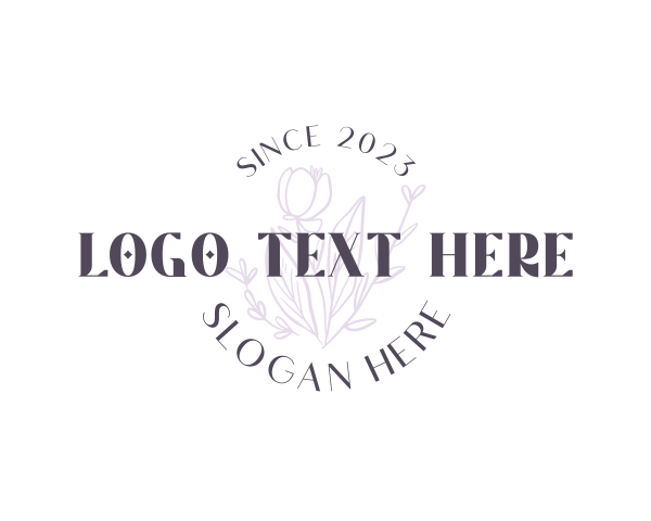 Makeup - Flower Bouquet Wordmark logo design