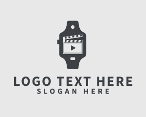 Youtube - Clapperboard Movie Watch logo design