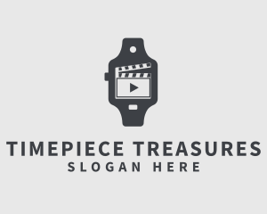 Watch - Clapperboard Movie Watch logo design
