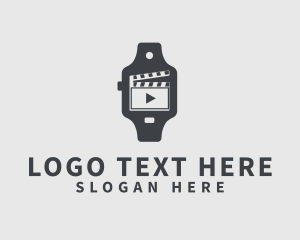 Movie - Clapperboard Movie Watch logo design