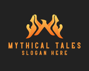 Mythical Fire Phoenix logo design