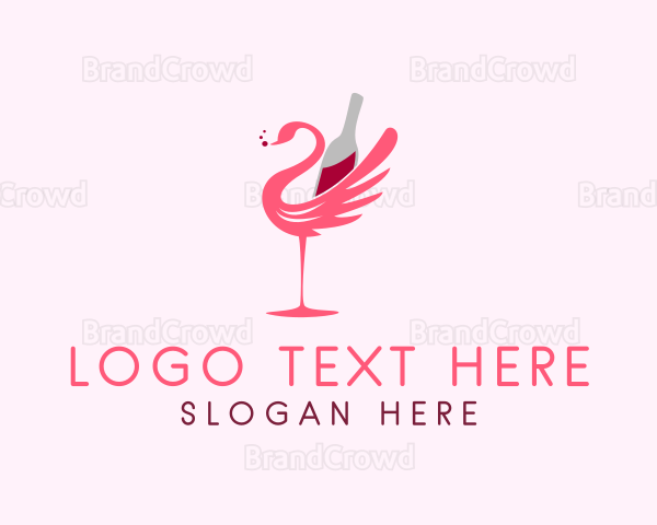 Flamingo Wine Beverage Logo