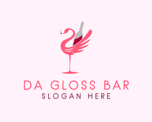 Flamingo Wine Beverage logo design