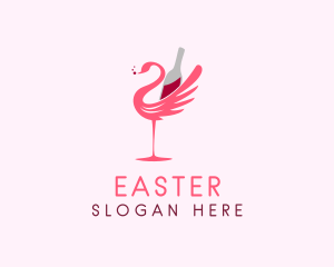 Flamingo Wine Beverage logo design