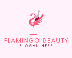 Flamingo Wine Beverage logo design