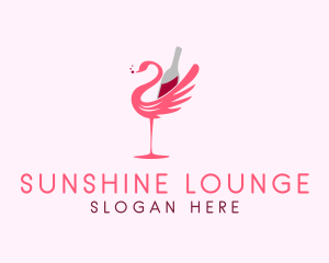 Flamingo Wine Beverage logo design