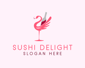 Flamingo Wine Beverage logo design