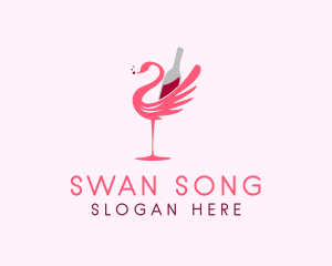 Flamingo Wine Beverage logo design