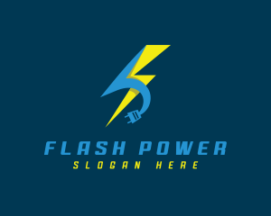 Power Lightning Electricity logo design