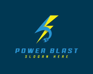 Power Lightning Electricity logo design