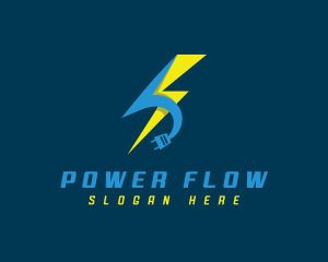 Power Lightning Electricity logo design