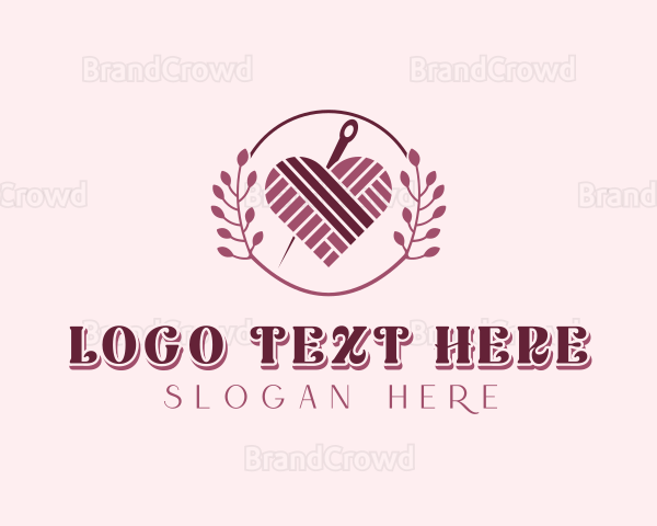 Handcrafted Heart Knitting Logo