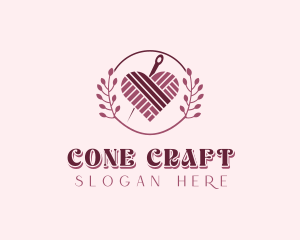 Handcrafted Heart Knitting logo design