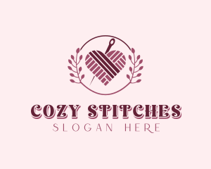 Handcrafted Heart Knitting logo design