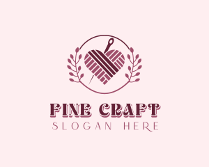 Handcrafted Heart Knitting logo design