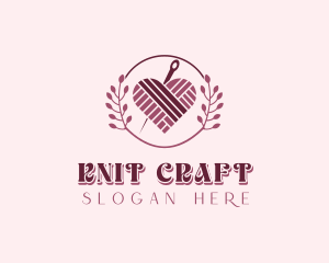 Handcrafted Heart Knitting logo design