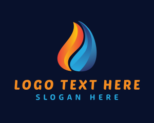 Thermal - Droplet Fire & Ice Energy logo design