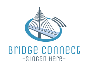 Bridge - Blue Cable Bridge logo design