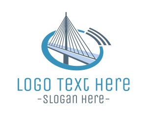 Tech - Blue Cable Bridge logo design