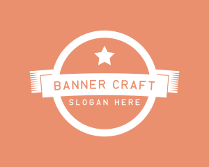 Retro Business Star Banner logo design