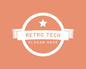 Retro Business Star Banner logo design