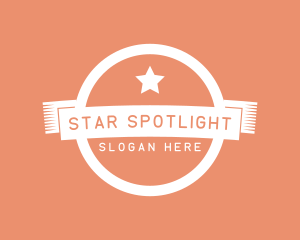 Retro Business Star Banner logo design