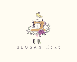Couture - Floral Butterfly Sewing Machine logo design