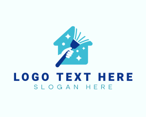 Disinfection - Broom Clean Sweeping logo design