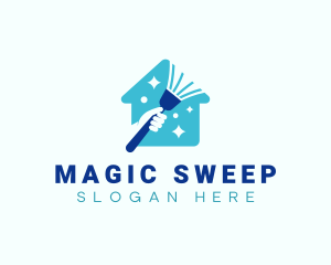 Broom Clean Sweeping logo design