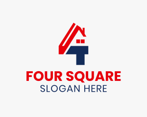 Four - Roofing Renovation Number 4 logo design
