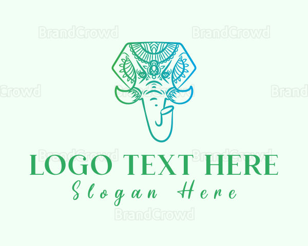 Sacred Mandala Elephant Logo
