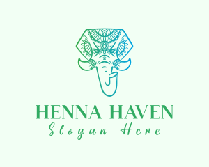 Henna - Sacred Mandala Elephant logo design